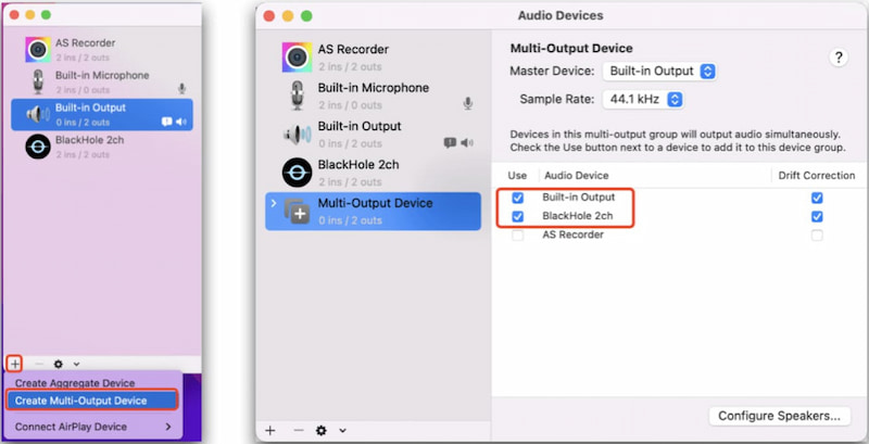 Crear dispositivo de salida múltiple