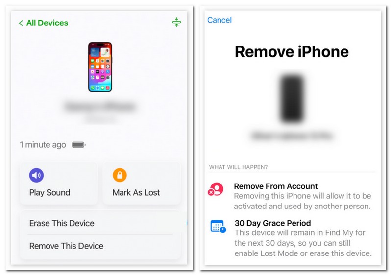 Eliminar el bloqueo del iPhone usando Buscar mi en otro iPhone