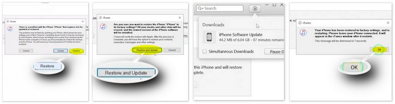 Desbloquear iPhone con iTunes después de ingresar al modo de recuperación