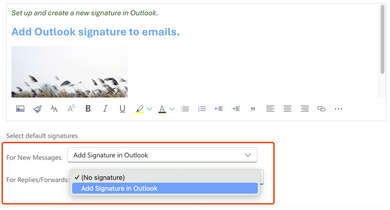 Agregar firma en Outlook Web