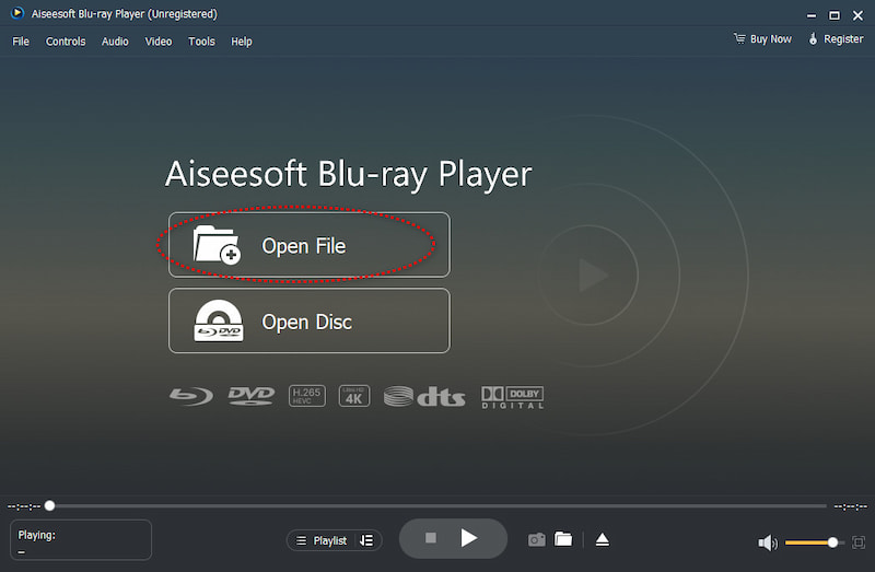 Interfaz del reproductor de Blu-ray Aiseesoft