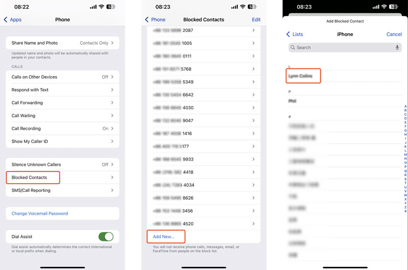 Block A Number on iPhone with Blocked Contacts