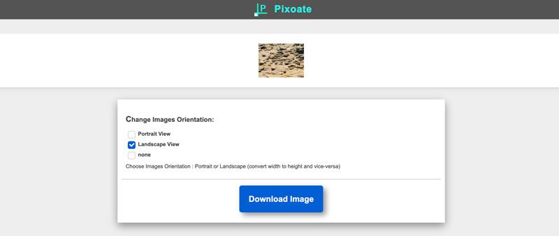 Change from Portrait to Landscape for Image Online Pixoatee