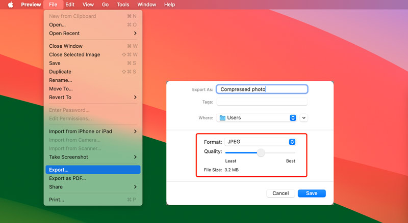 Compress a Photo on Mac in Preview