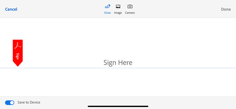 Crear una firma digital en la aplicación móvil Adobe Acrobat