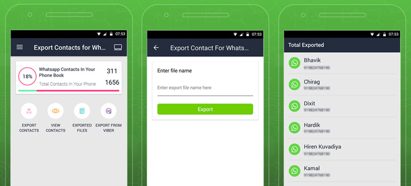 Export Contacts for Whatsapp Android