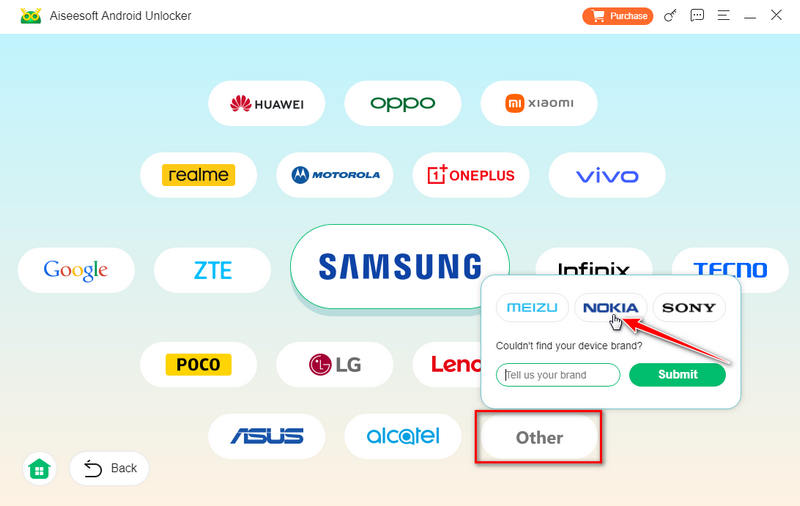 Click Others Then Nokia