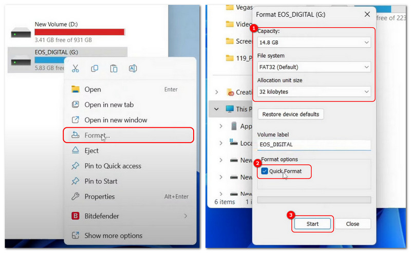 Formatear la tarjeta SD en Windows