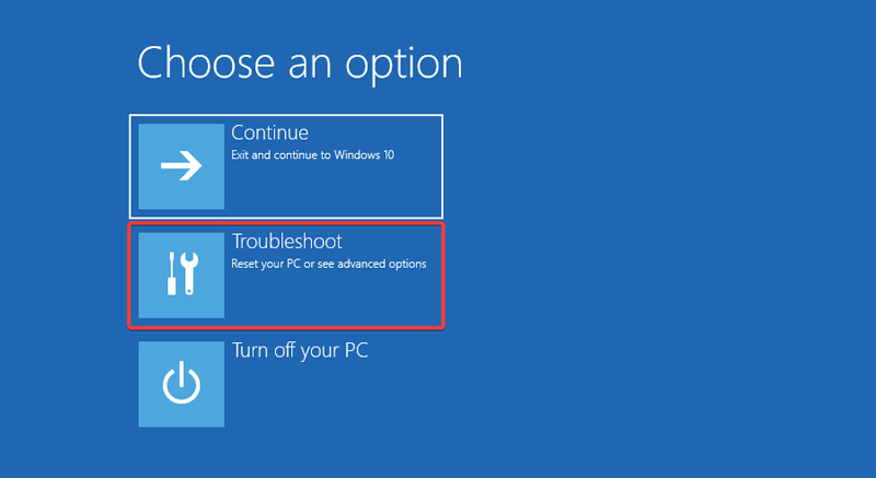 Windows Recovery Mode Troubleshoot