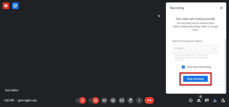 Click Recording And Stop Recording In Google Meet
