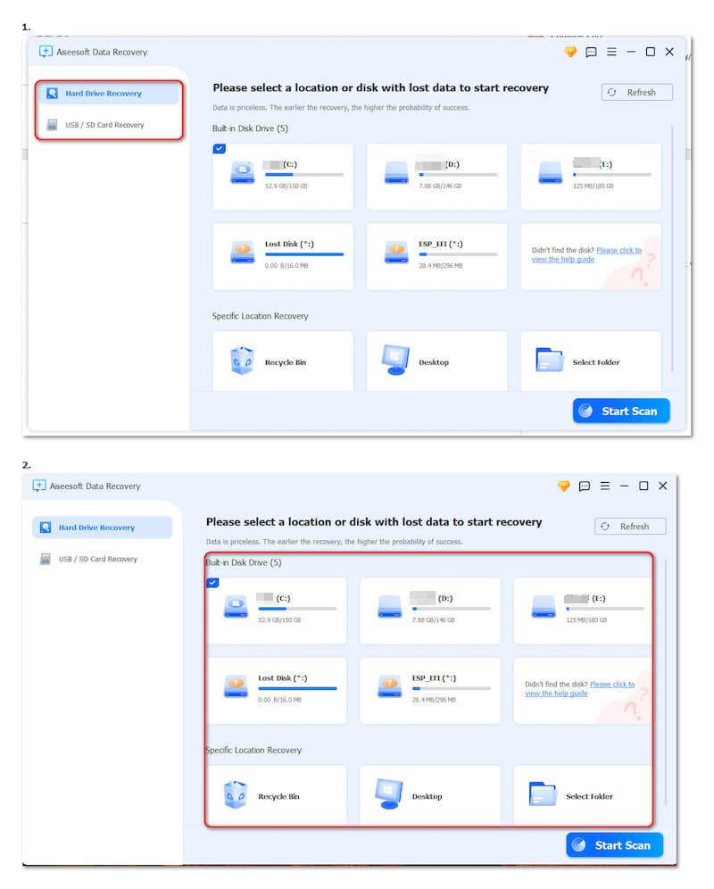 Seleccionar la ubicación de los dispositivos