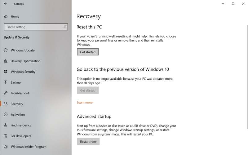 Factory Reset Hp Laptop From Windows Settings Recovery