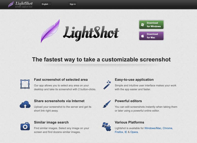 Lightshot a captura de pantalla en Windows