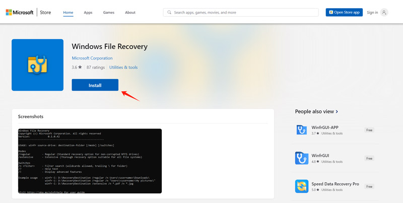 Instalar Windows File Recovery desde Microsoft Store