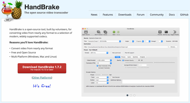 HandBrake Open Source WebM to MOV Converter