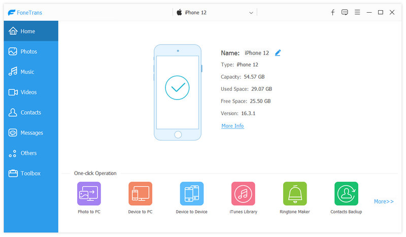 Interfaz de transferencia de iPhone