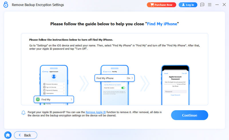 Cerrar Buscar antes de eliminar el cifrado de la copia de seguridad