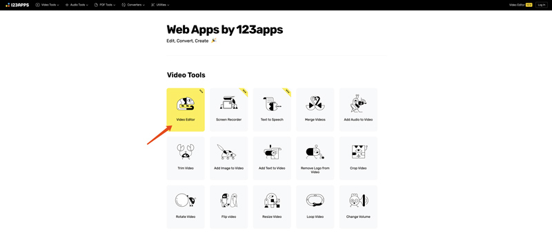 123apps Choose Video Editor Tool