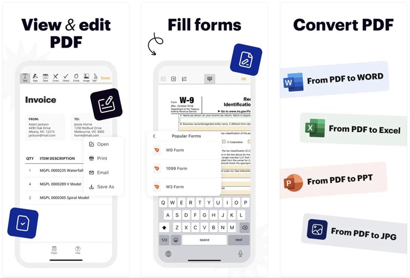 Aplicación de edición de documentos PDF Pdffiller