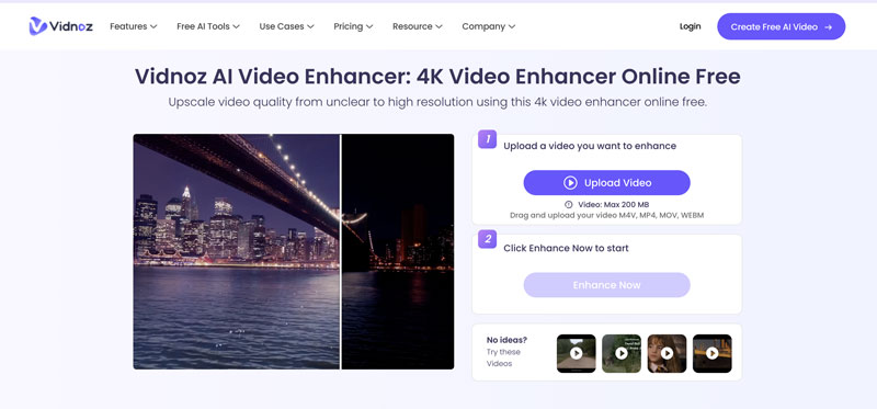 Vidnoz AI Video Enhancer