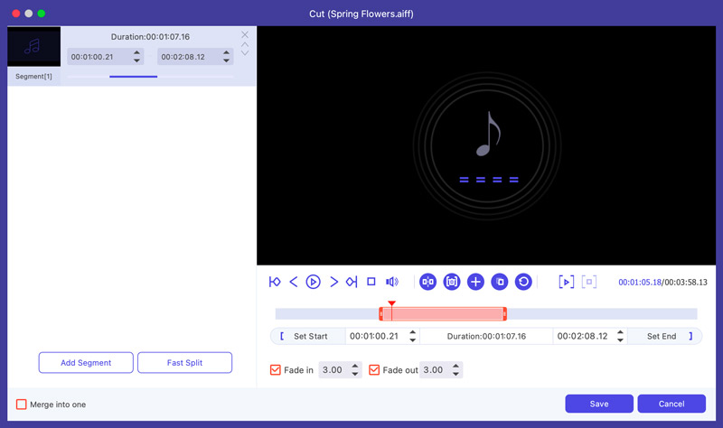 Cortar archivo de audio AIFF Mac Aiseesoft