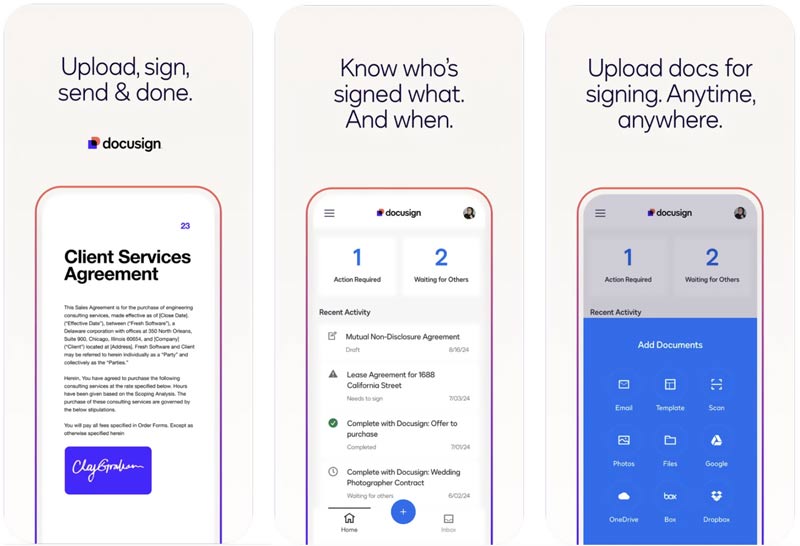 Aplicación de firma electrónica Docusign