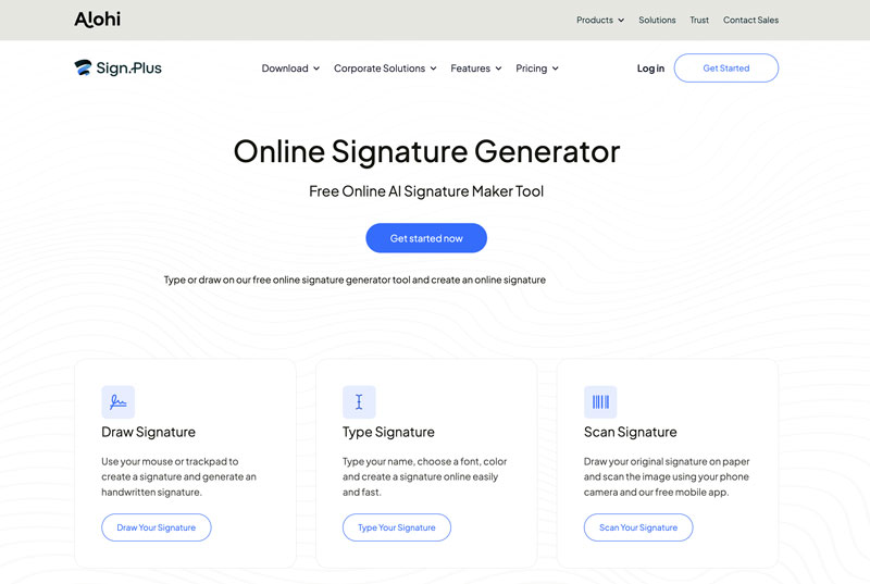 Generador de firmas en línea Sign Plus