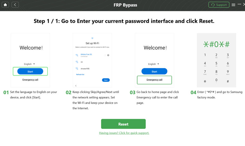 Restablecer la configuración correspondiente