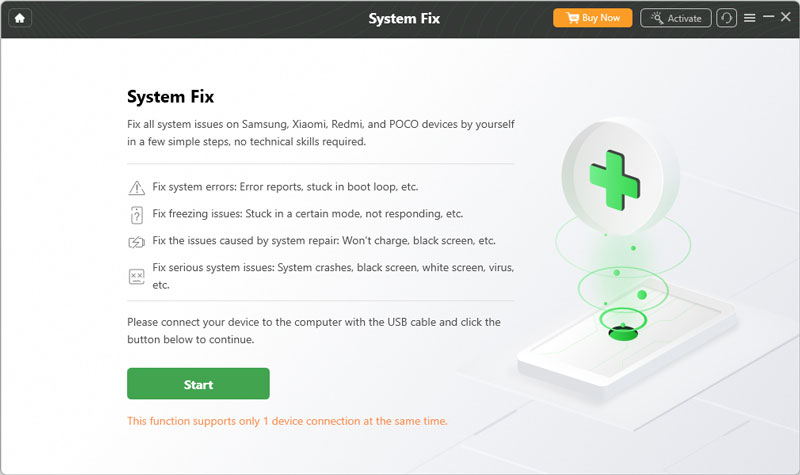 Función de reparación del sistema Droidkit