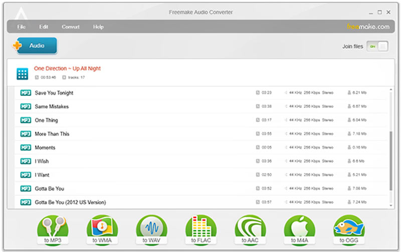 Convertir audio a MP3 Freemake