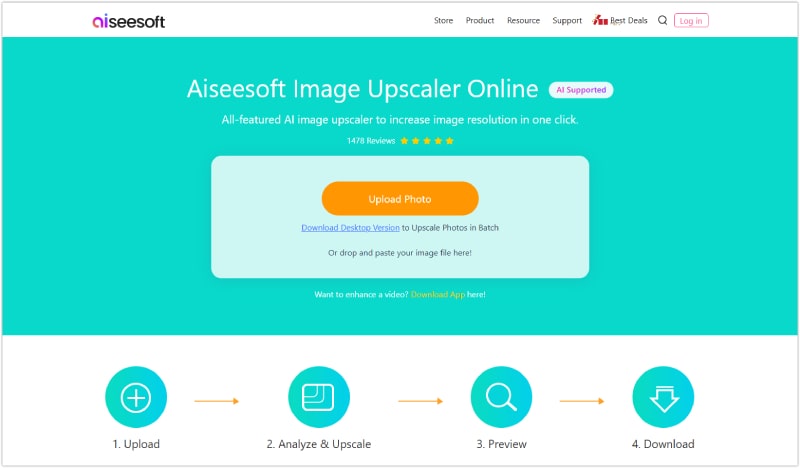 Aiseesoft Image Upscaler Online Resizer