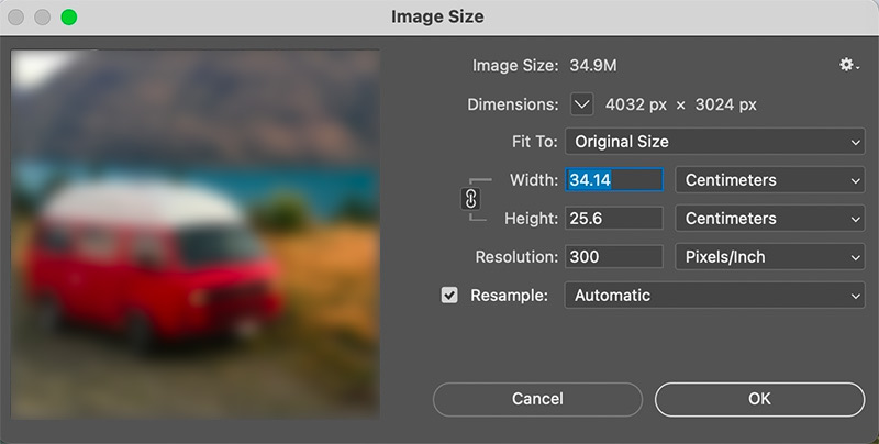 Photoshop Resize Image