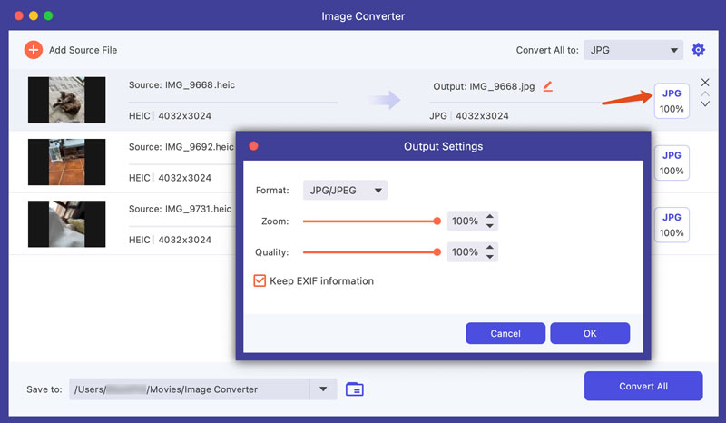 Convert Heic to Jpg Adjust Output Settings