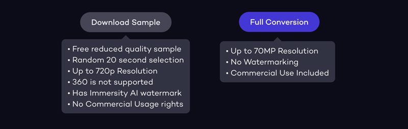 Immersity AI 3d Video Export