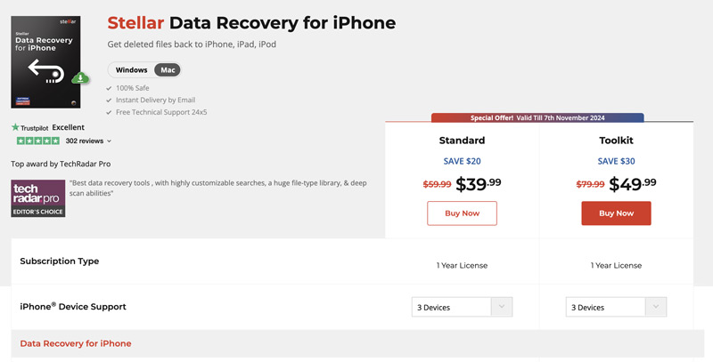 Comprar Stellar Data Recovery para iPhone