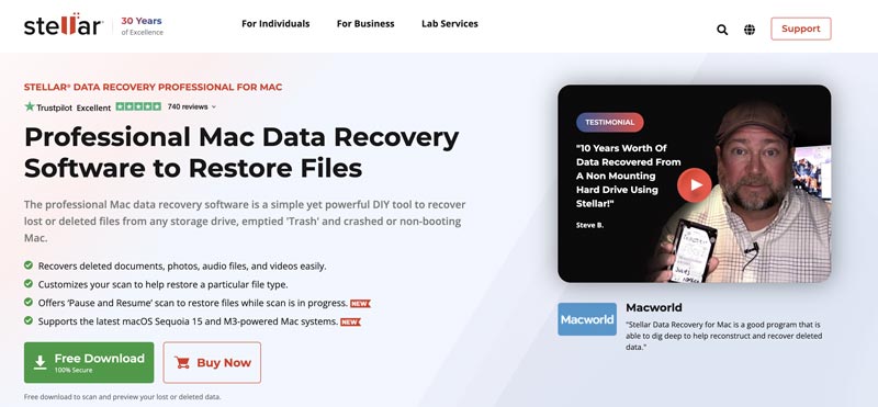 Recuperación de datos profesional de Stellar para Mac