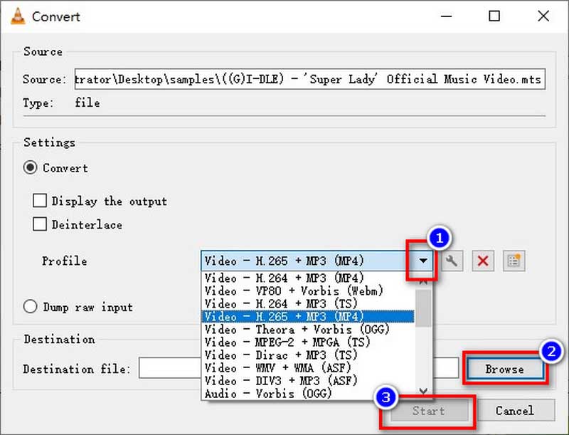 Convertidor MP4 de inicio VLC