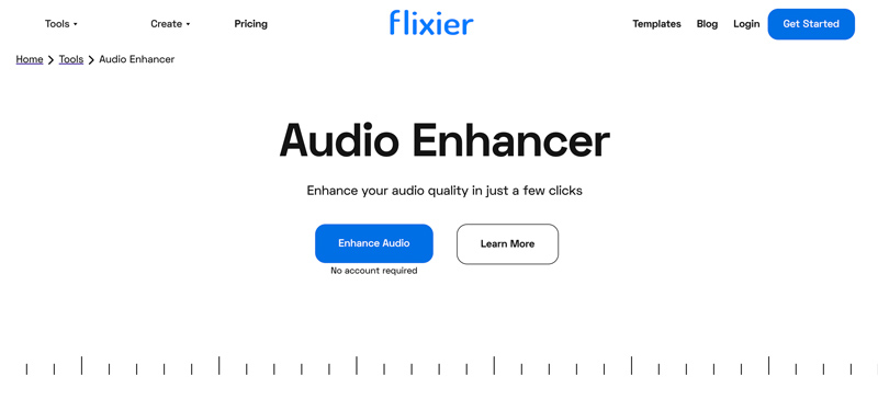 Mejorador de audio Flixier en línea