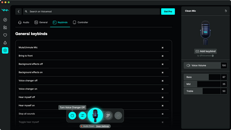 Voicemod Settings Keybinds