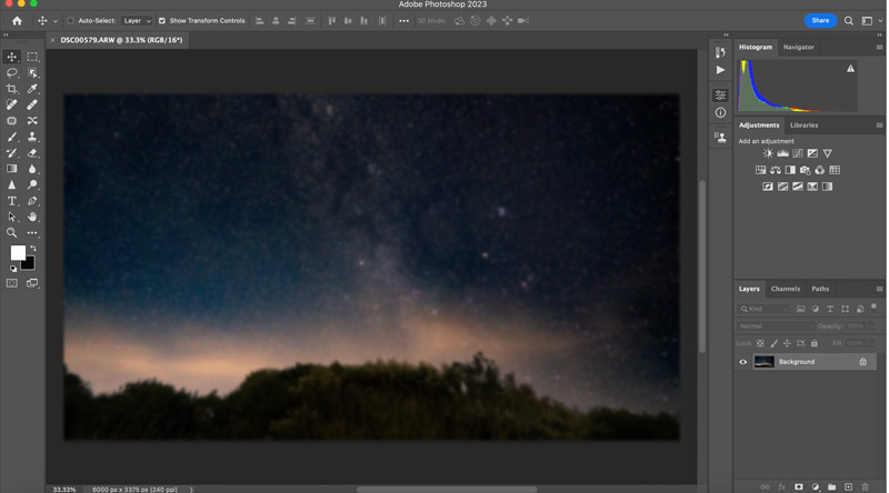 Interfaz de Adobe Photoshop 2023