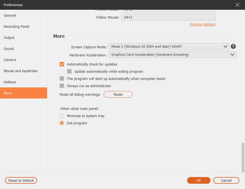 Configuración de audio de sonido