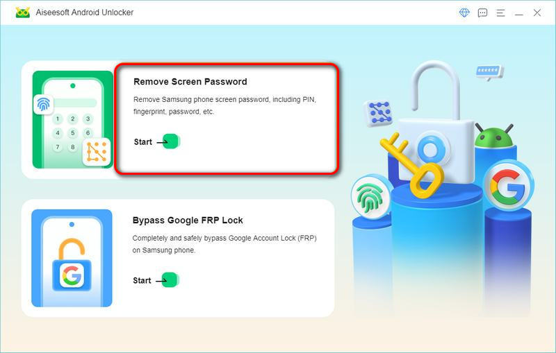 Interfaz de desbloqueo de Android Aiseesoft