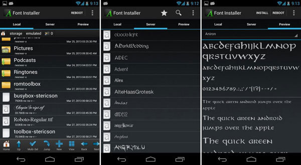 Cambiar fuente Android