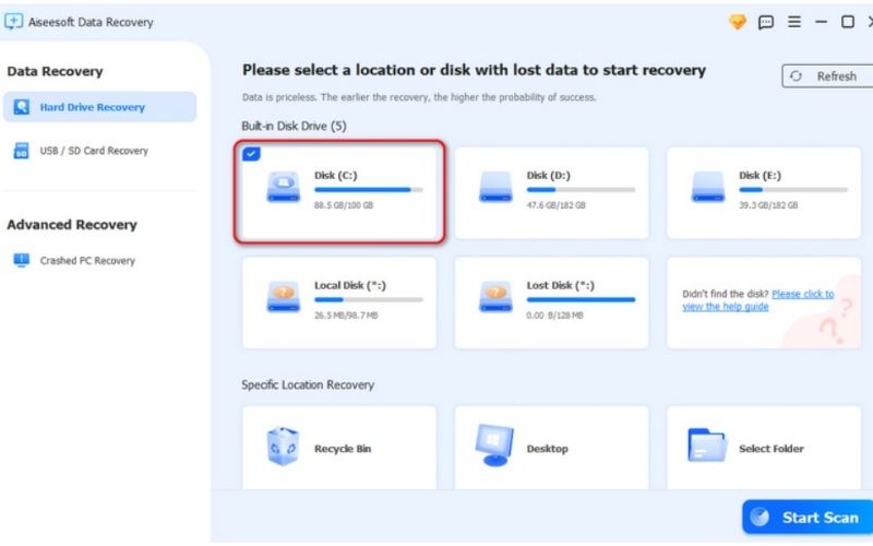 Choose Disk Drive