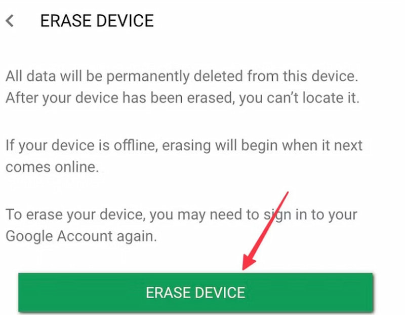 Find My Device Erase Device