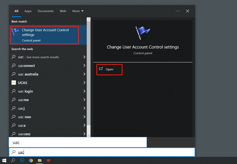 Search For User Account Control Windows