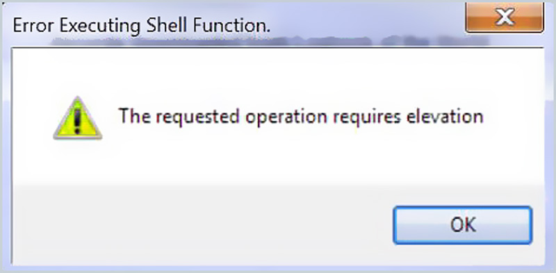 The Requested Operation Requires Elevation Error