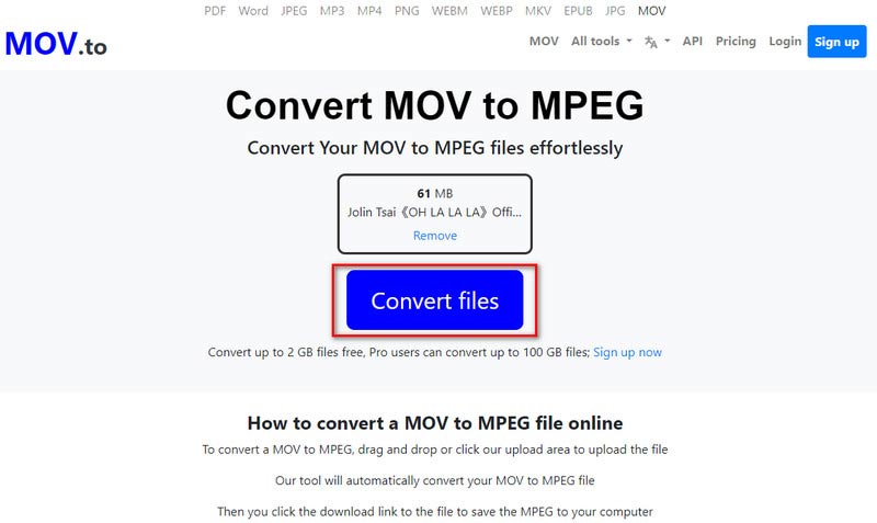 MOV.para convertir archivos