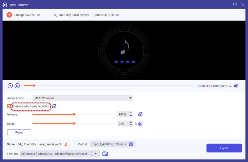 Habilitar reducción de ruido de audio