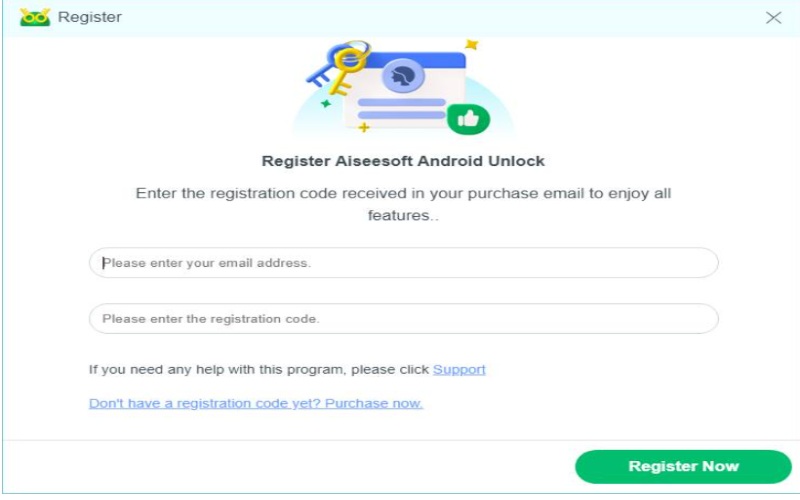 Register Aiseesoft Android Unlock